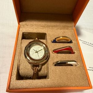 Tory Burch Miller Watch Bangle Set, Gold , TBW6016SET, New